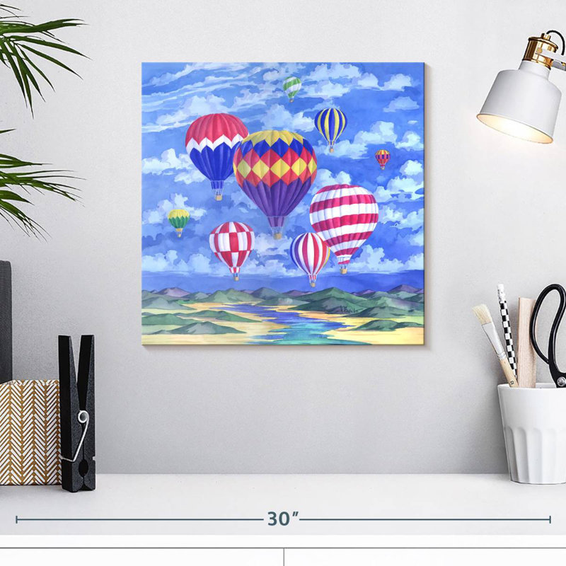 Mehar Balloons Over River, 16" H x 16" W