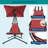 Curved Outdoor Hanging Chaise Lounge Swing Chair with Removable Canopy – Steel Frame Hammock Lounger, Soft Cushion & Pillow, Patio, Garden, Pool, Backyard, Dreamy Hammock + Red Mat-1706614112
