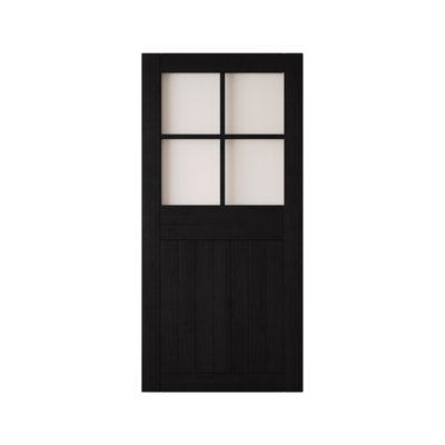 Porte de grange coulissante en bois massif non assemblé 26 po x 84 po