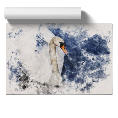 White Swan Watercolour - Frameless Print