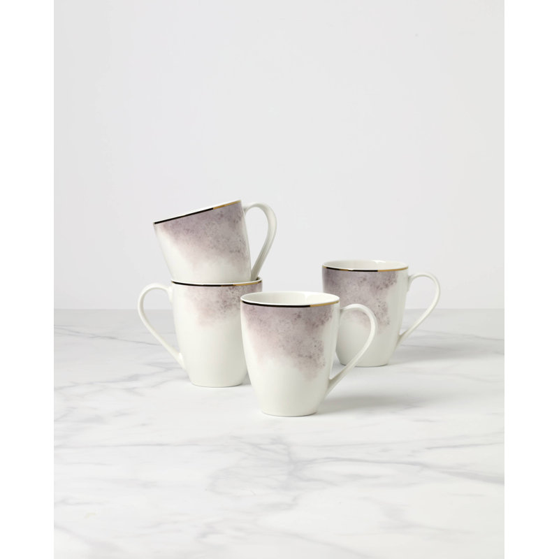 Lenox Trianna Mugs, Set of 4, Gray