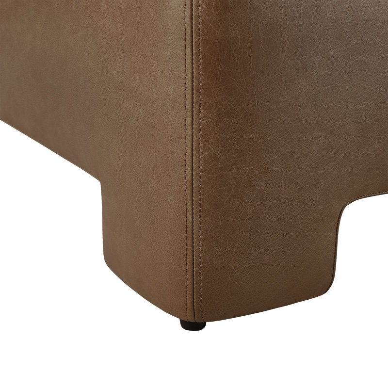 Anya Oversized Geniue Leather Upholstered Ottoman