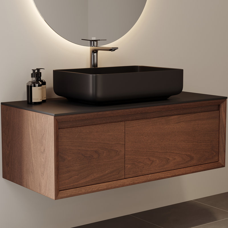 48'' Single Bathroom Vanity, Pre-Assembled Wall Mounted Vanity Solid Wood Cabinets, Floating Vanities with Storage, Bathroom Vanity with Bathroom Sink