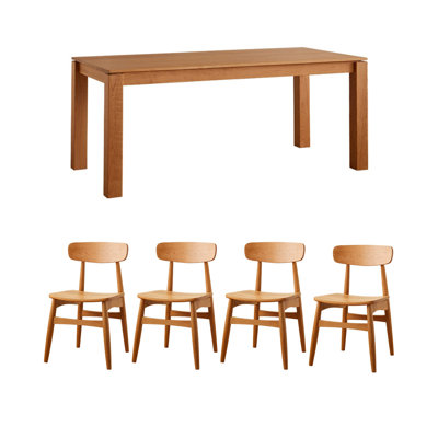Steady and elegant solid wood table set