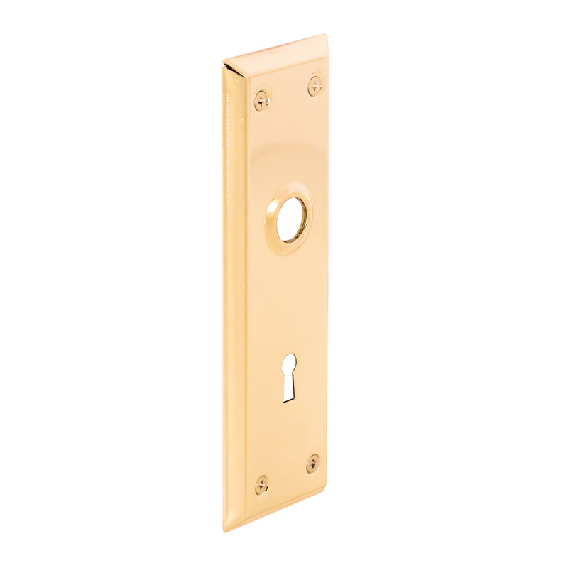Vintage Brass Plated Steel Door Escutcheon Plates, 2-Pack