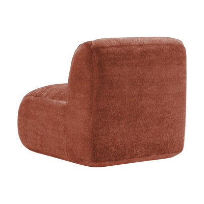 Armless Sofa Velvet- Red