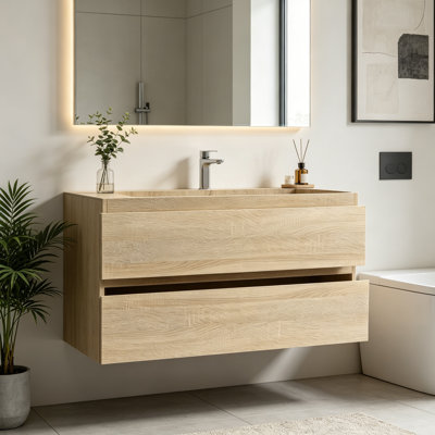 Wall Mounted Single Bathroom Vanity Base Only