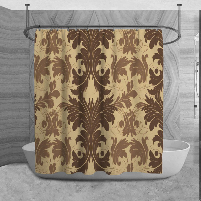 Mikheil Damask Shower Curtain, 93'' H x 70'' W