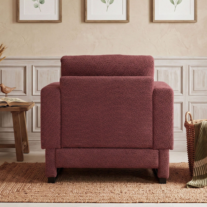 Fauteuil rembourré avec accoudoirs, Rouge