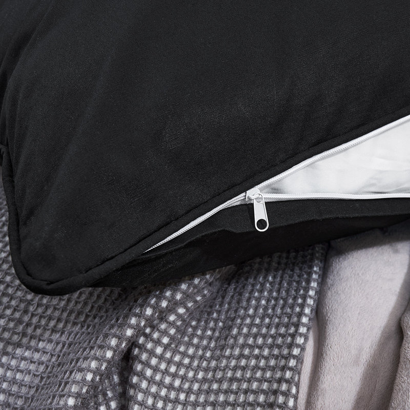 Coussin en coton Rainha, Noir