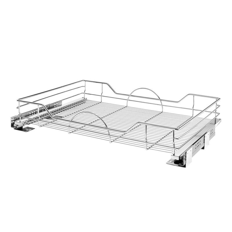Rev-A-Shelf Steel Pullout Storage Organizer with Soft-Close Slides for Base Kitchen Cabinets , 32.36" W