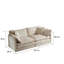 Canapé modulaire beige avec salon en chenille 2 places et repose-pieds, matériaux hauts, base en bois massif