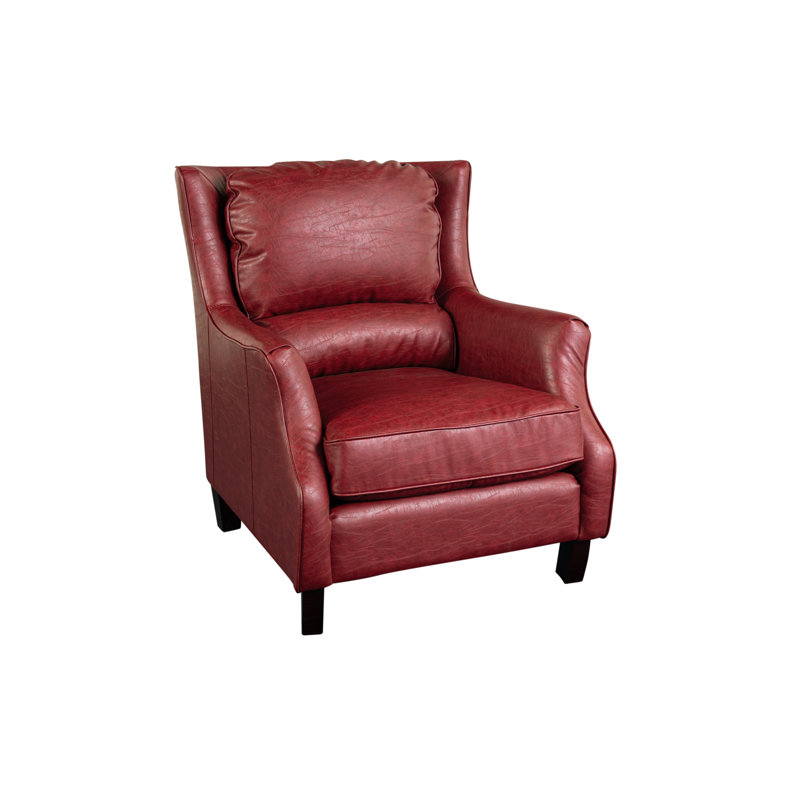Fauteuil Avonelle, Similicuir rouge cerise