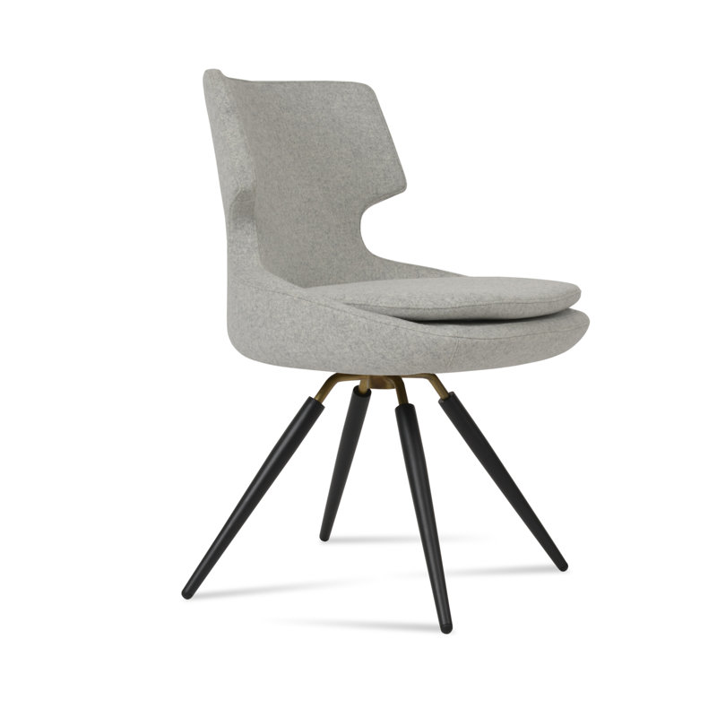 Chaise d'appoint pivotante carotte Patara, Noir, Orange