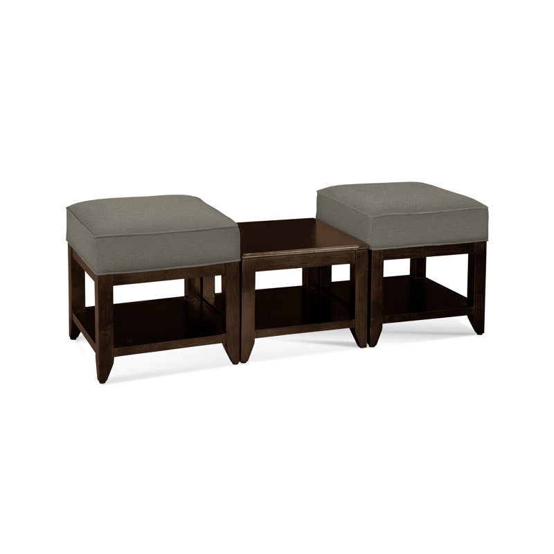 Elements Upholstered Cube Ottoman, Oatmeal Crypton Performance; 0822-74, Coffee