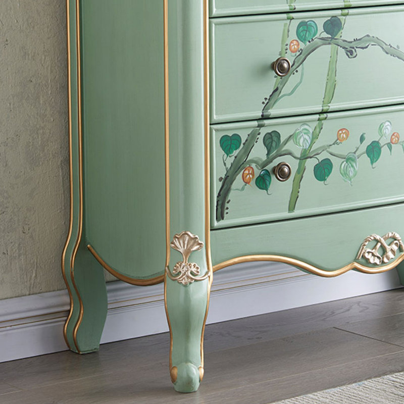 Armoire d'appoint verte et bois manufacturé vert