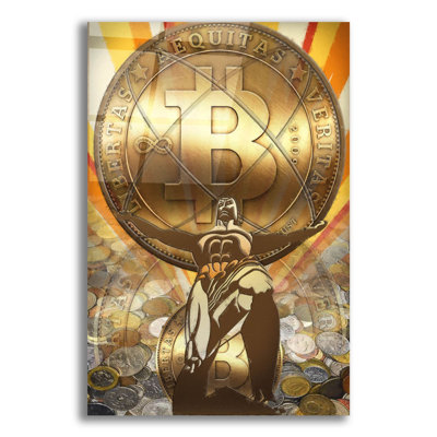 «Bitcoin Deco Four» par Steve Hunziker, art mural en verre acrylique