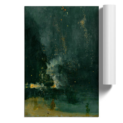 Nocturne in Black and Gold by James Mcneill Whistler - Frameless Print