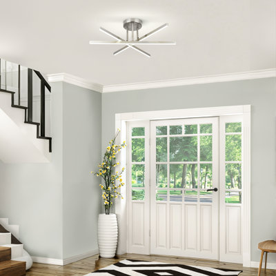 Celene 3-Light LED Fixtures Dimmable Semi Flush Mount Ceiling Light for Living Room Bedroom Dinning Room Kitchen