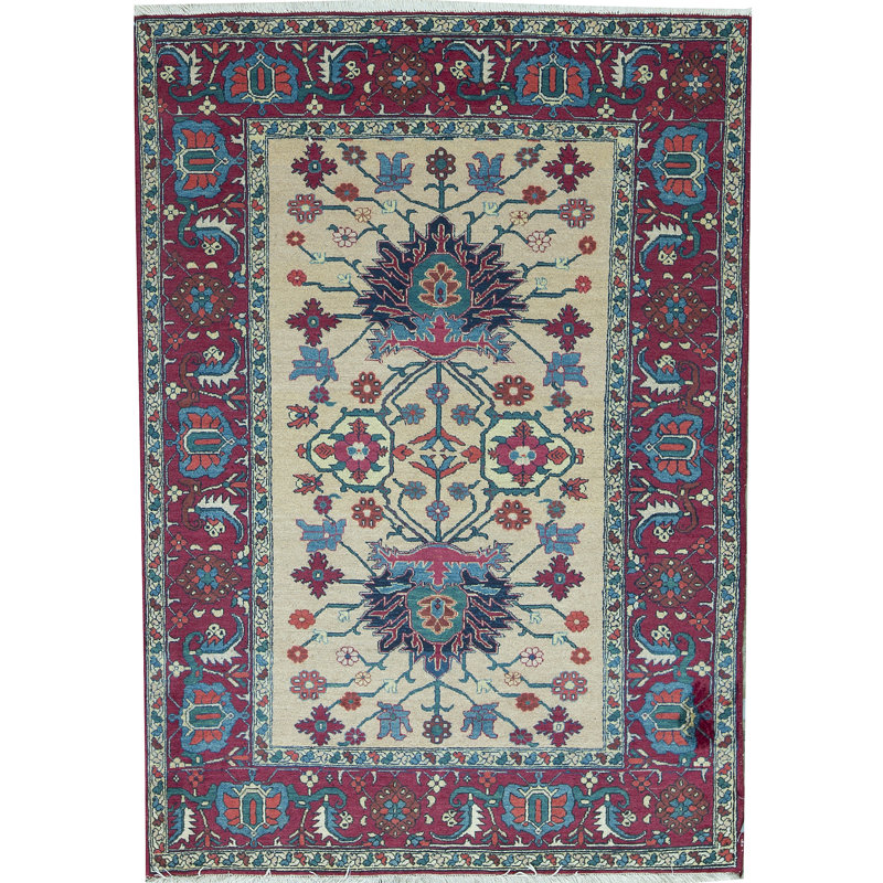 Tapis rose de haute qualité noué à la main