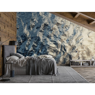 Abstract Ocean Ripple Wall Mural – Modern Water Texture Wallpaper For Bedroom Or Living Room Decor