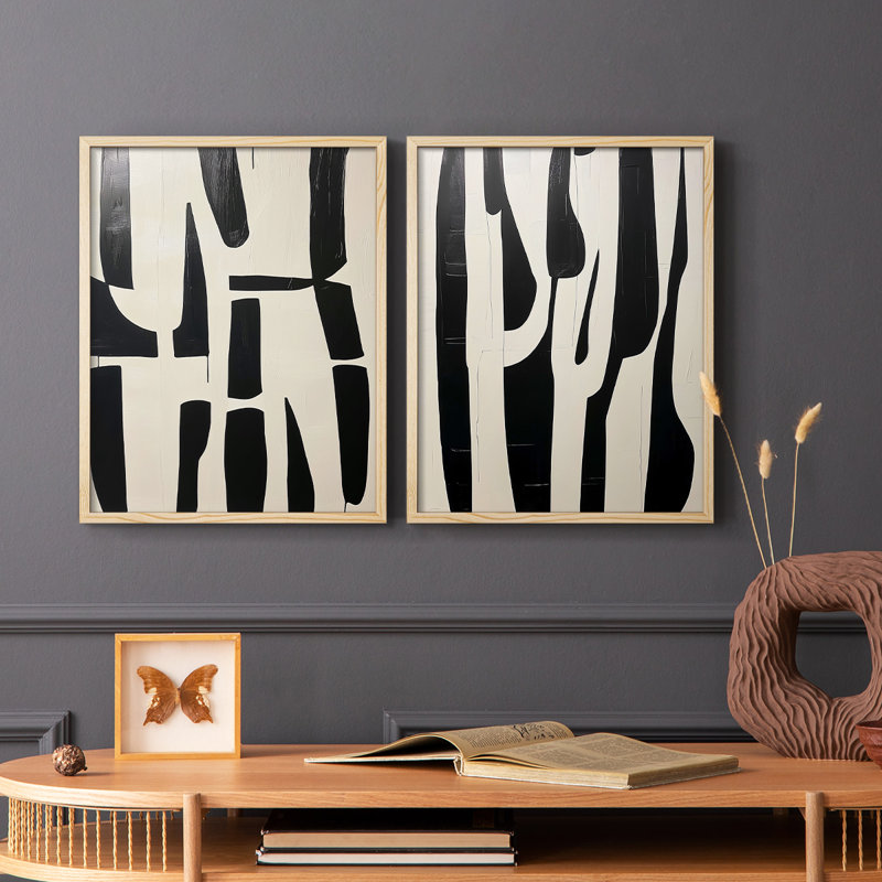 ABSTRACT Series DCXCII - Reproduction encadrée de qualité supérieure - prête à être accrochée - aucun clou requis - aucun clou requis