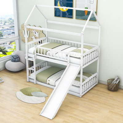 Twin Over Twin House Bunk Bed with Slide -  Harper Orchard, 0755BFDD6E52455AAF9FFB01E3F273F5