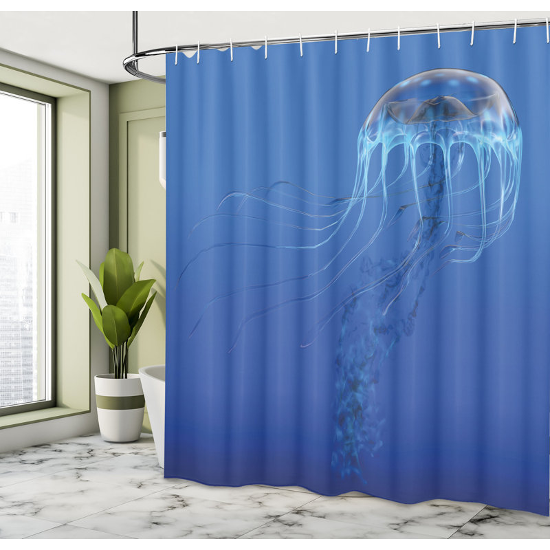 Rideau de douche simple blue ocean animal Roy, H 75 po x l 69 po