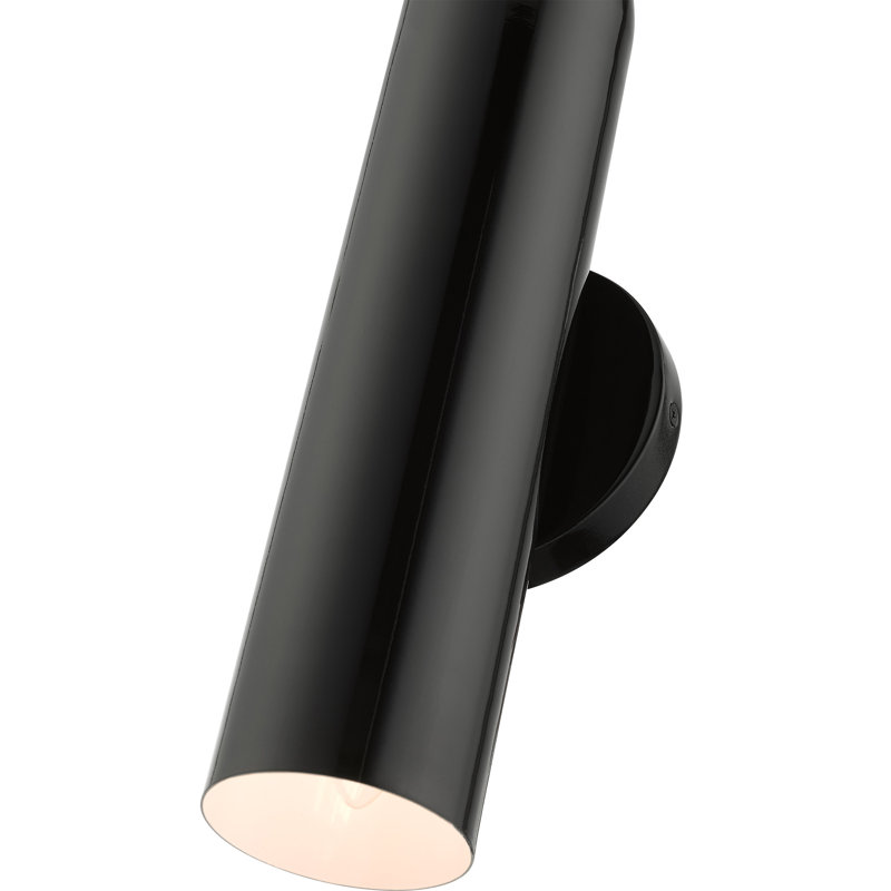 Steel Armed Sconce, Shiny Black