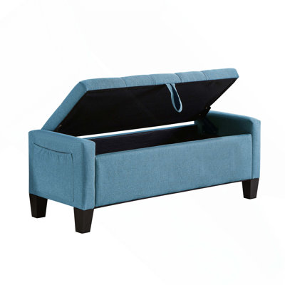 Ottoman with Storage, Storage Ottoman Bench with Safety Hinge 350 lbs Weight, Upholstered Entryway Bench with Seating for Bedroom, Living Room