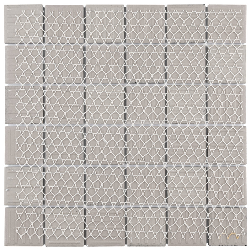 Metro Quad Matte White 11-3/4 in. x 11-3/4 in. Porcelain Mosaic Floor and Wall Tile