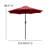 Saville Black Steel Framed 30" x 48" Faux Teak Patio Table-Tan 9FT Patio Umbrella-Base-531071360