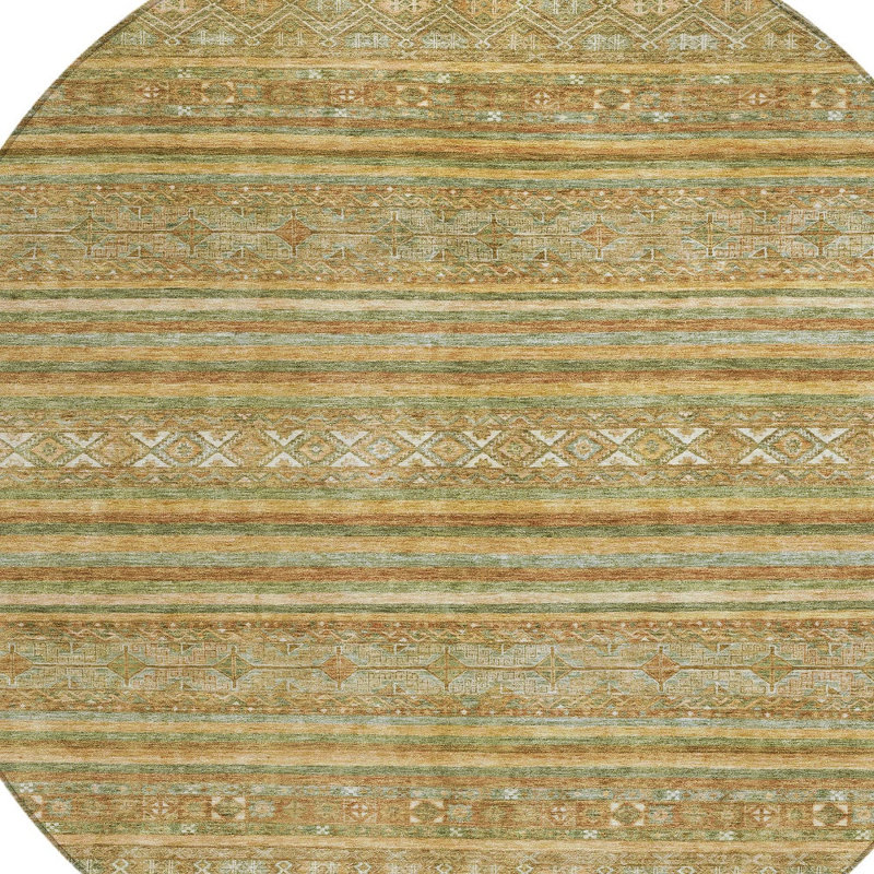 Tapis rond rond 8 pi vert artichaut