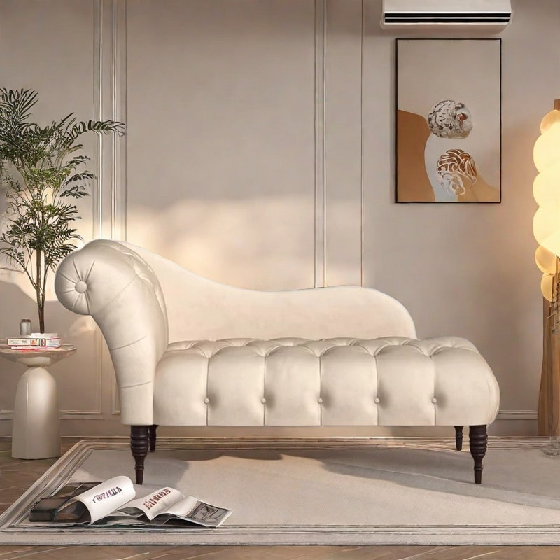 Chaise longue délicate avec structure en bois durable, Cramoisi