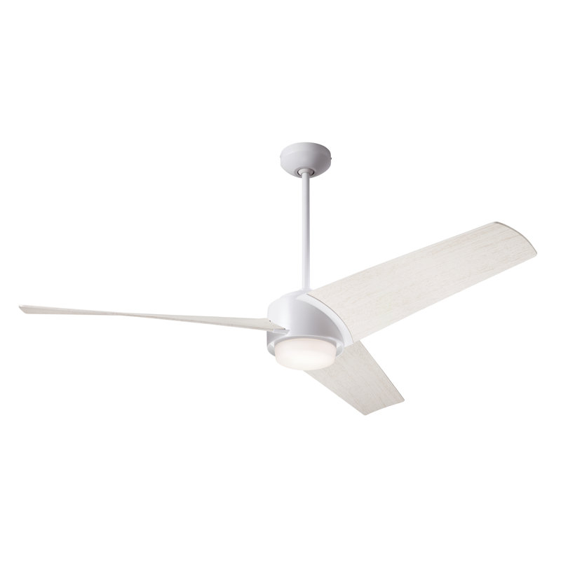 Ambit 56'' Ceiling Fan with LED Lights, Whitewash, Matte White, Wall Control