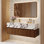 Meuble-lavabo de luxe moderne 48 po avec lavabo, plateau de table en faux marbre brillant, tiroirs en bois brun