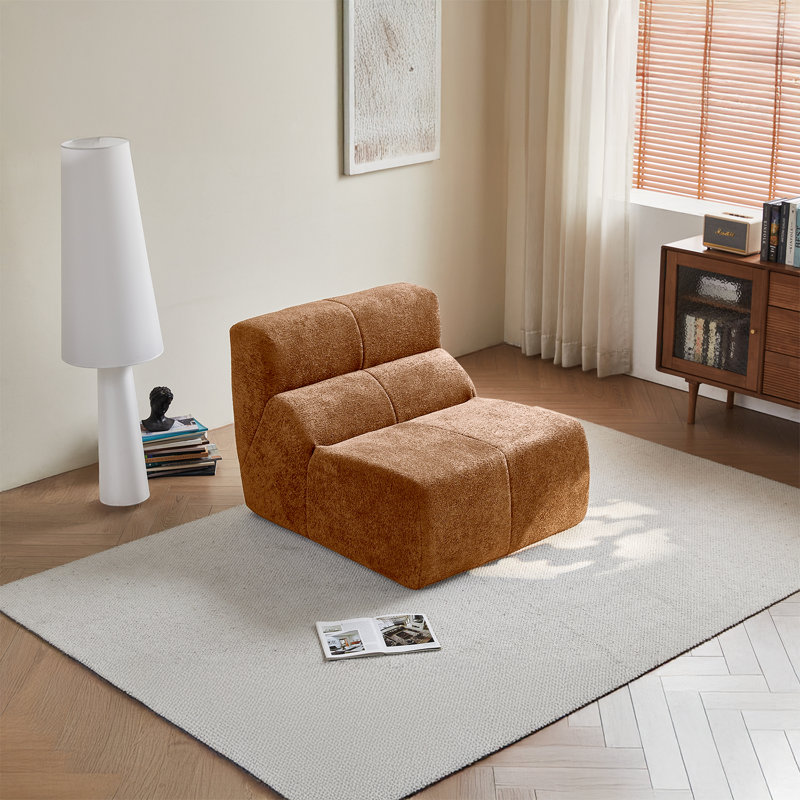 Boneless 36.61'' 1-seater Velvet Compressed Sofa – No Assembly, Foam-filled For Small Spaces & Reading Nooks, Brown