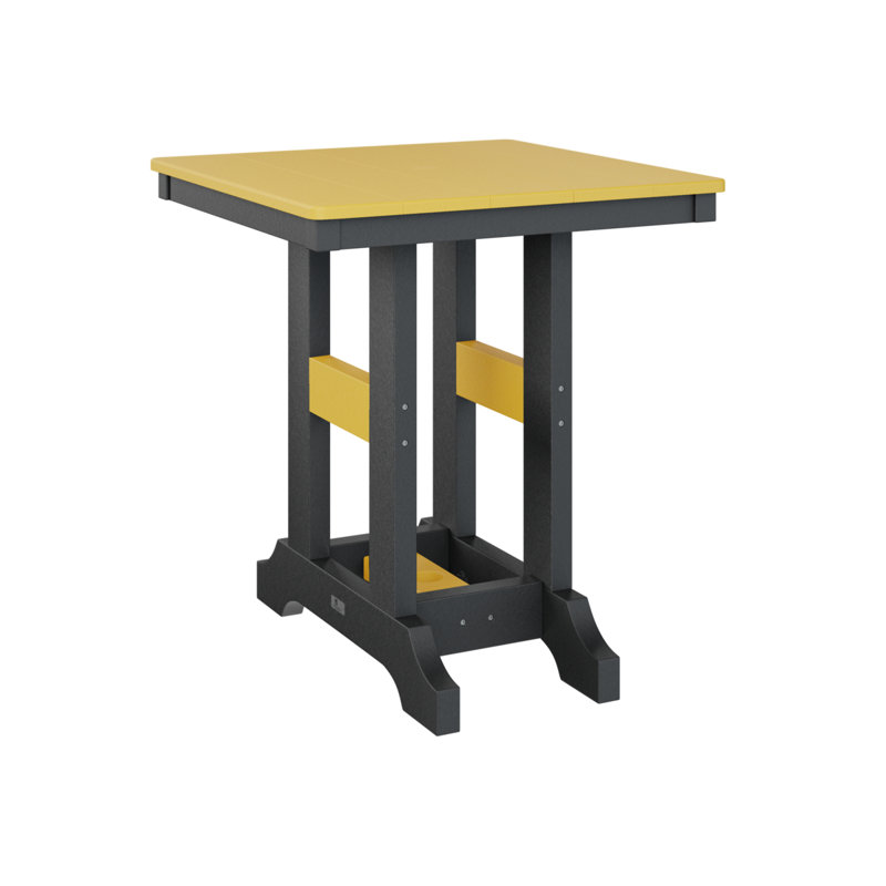 Garden Classic Outdoor Square Bar Table, Black, Sunburst Yellow