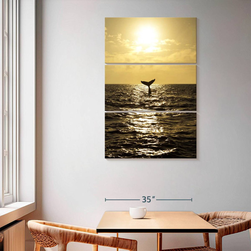 Brampt Sunset Humpback Whale, 65" H x 42" W