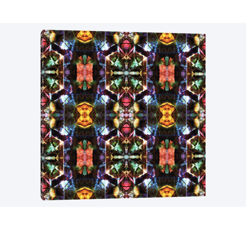 « teinté vitrail window pattern » par barruf, impression sur toile tendue, H 12 po x l 12 po x P 0,75 po, Pas de tapis