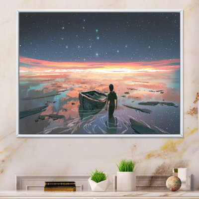 " Video Game Man In A Galaxy River "