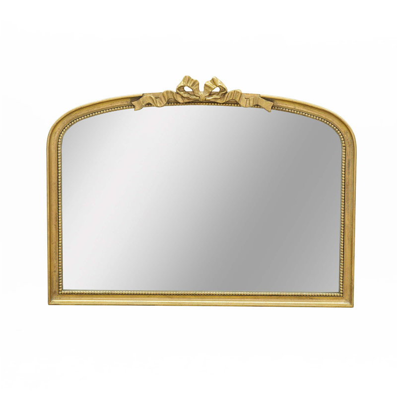 Baroque Style Gold Arch Mirror, 29.9" x 40.2"