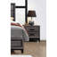 Table de chevet centrale avec 2 tiroirs et garniture noire 2 pour la chambre à coucher