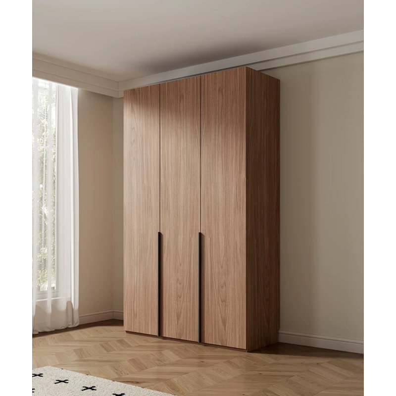 Classic Simple Walnut Color Wardrobe, 94.49" H x 47.24" W x 23.62" D