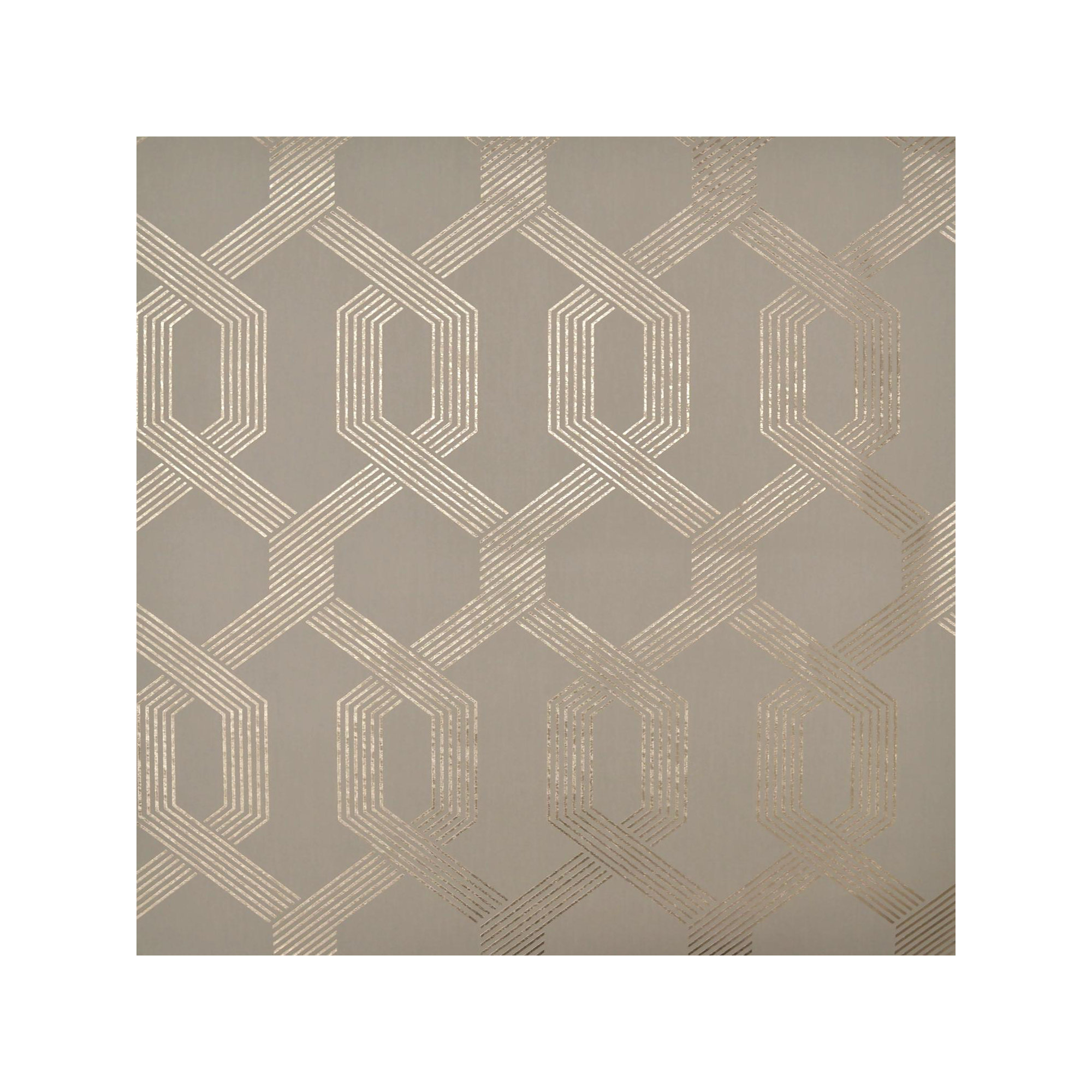 Mid Century Mid-Century Geometric Wallpaper, Metallic Brown