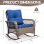 Chaise berçante d'extérieur en rotin avec coussin-646829745