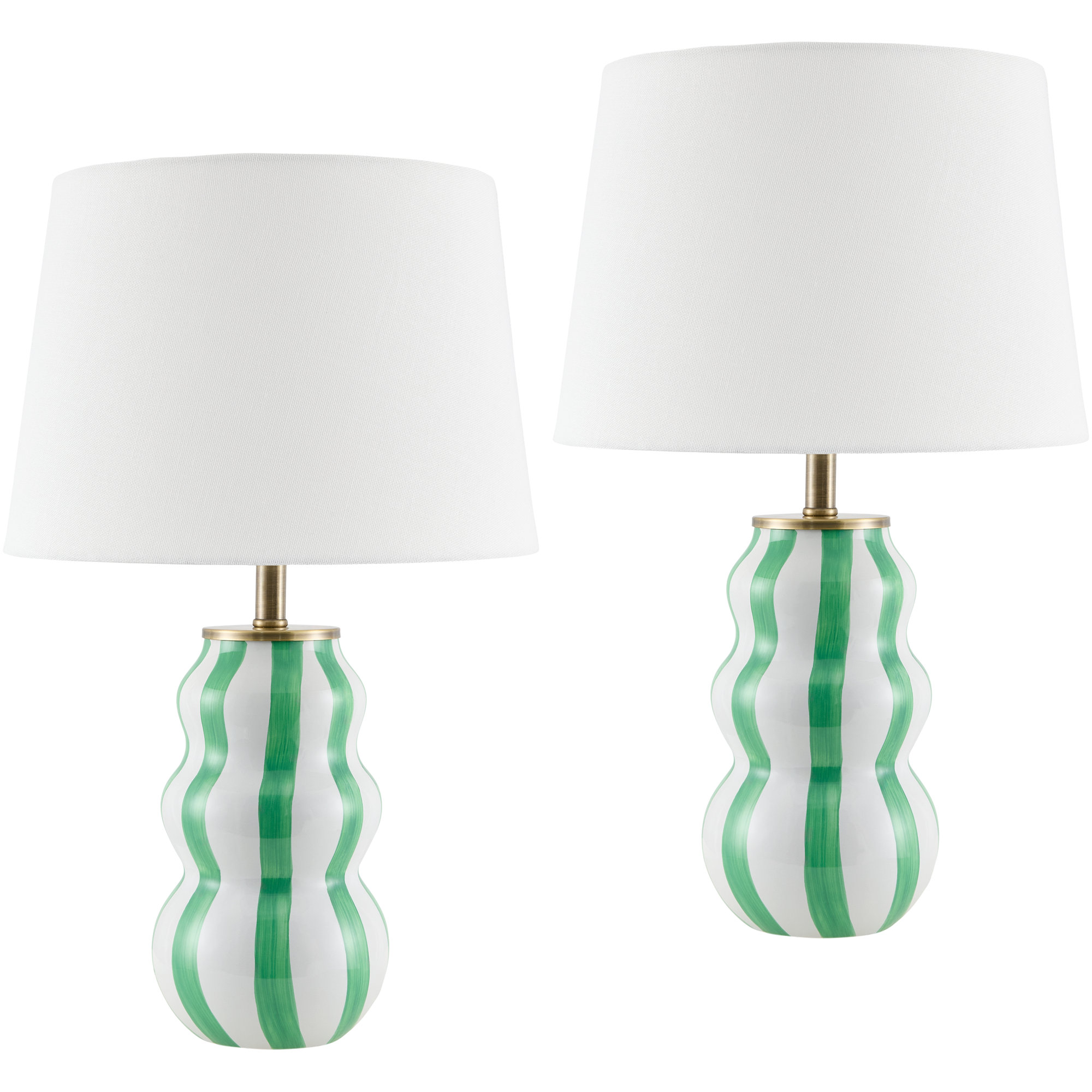 Samp Table Lamp Set, Green/White
