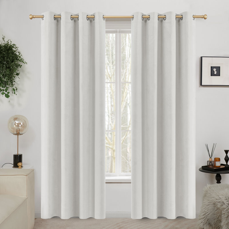 Zmari Blackout Curtain Pair, 52" W x 63" L, Grayish White
