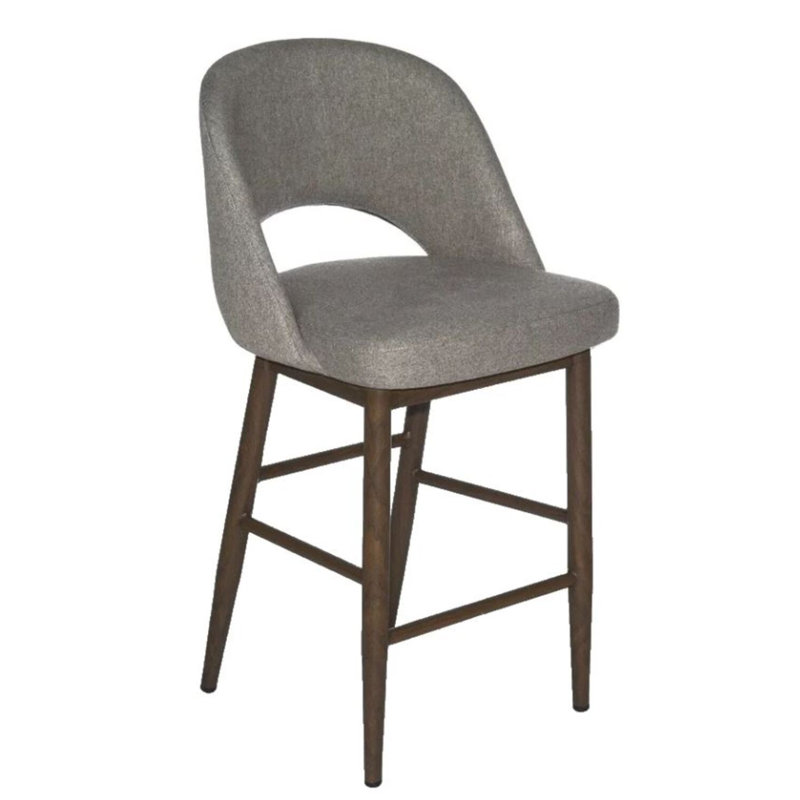 Upholstered Counter Stool with Metal Frame