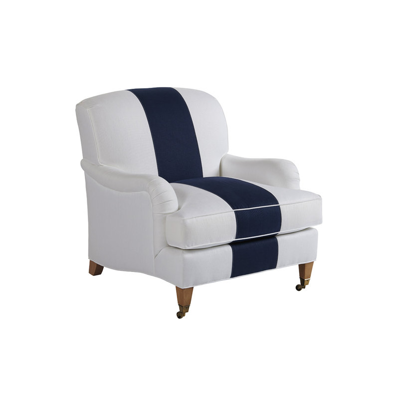 Barclay Butera Upholstery Upholstered Armchair, Blue/White